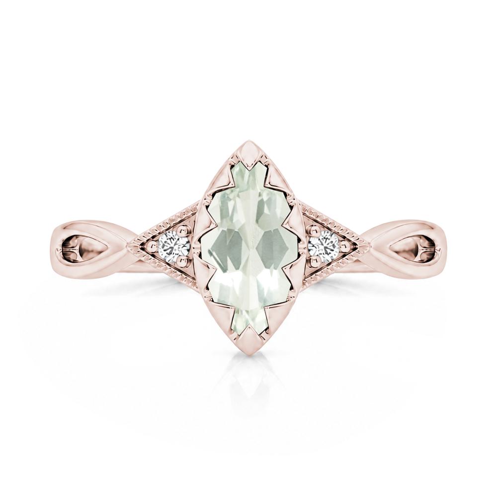 Sawtooth Prong Marquise Cut London Blue Topaz Ring - LUO Jewelry #gemstone_Green Amethyst