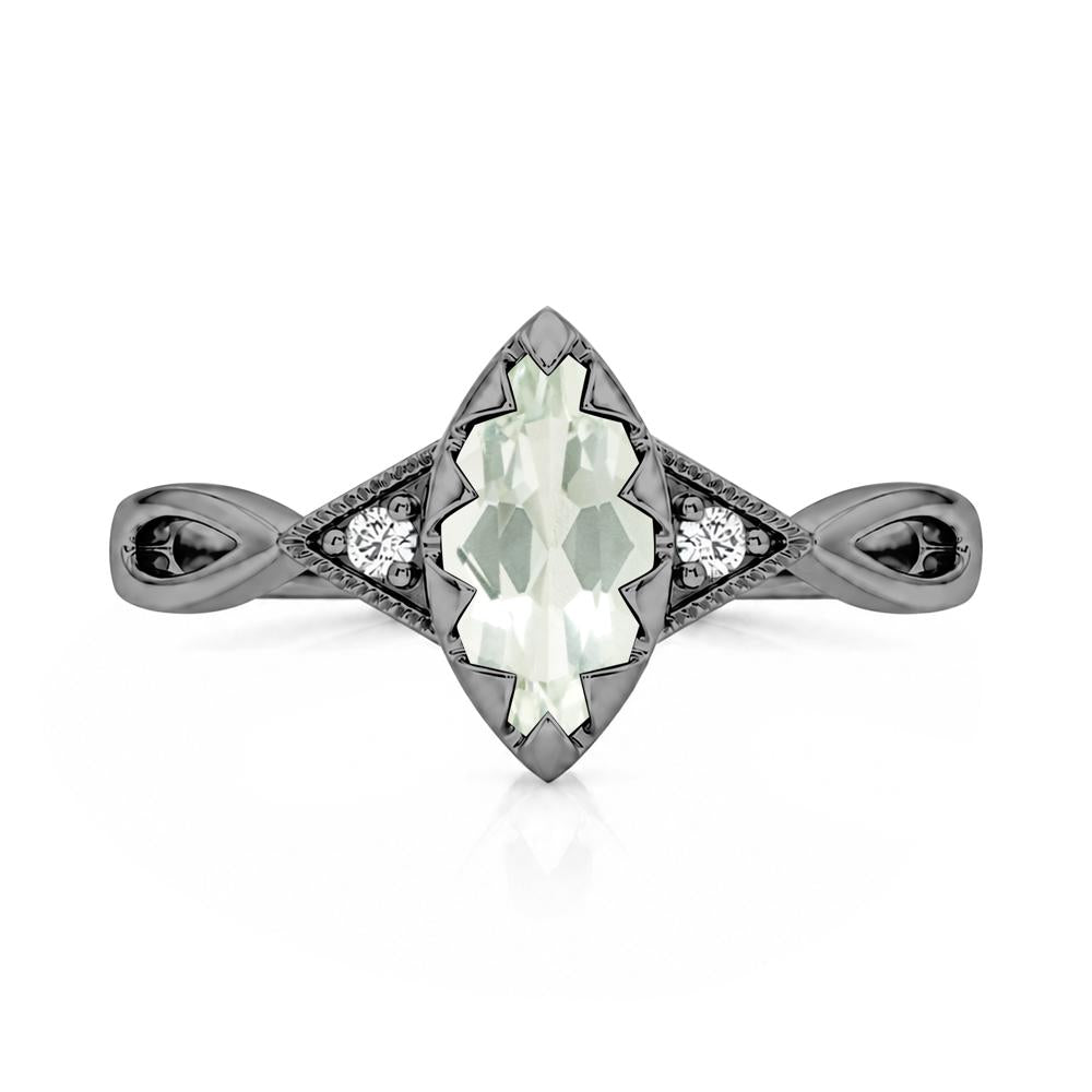 Sawtooth Prong Marquise Cut London Blue Topaz Ring - LUO Jewelry #gemstone_Green Amethyst