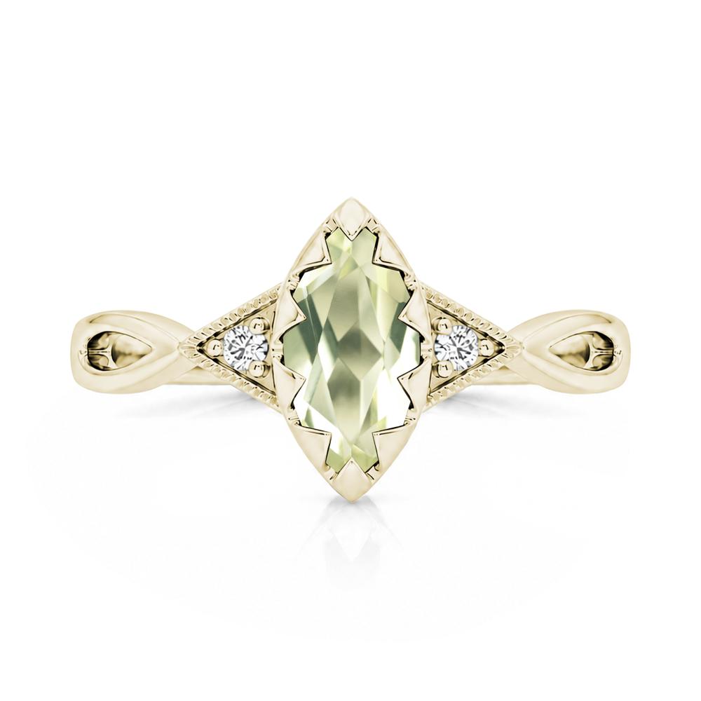 Sawtooth Prong Marquise Cut London Blue Topaz Ring - LUO Jewelry #gemstone_Lemon Quartz