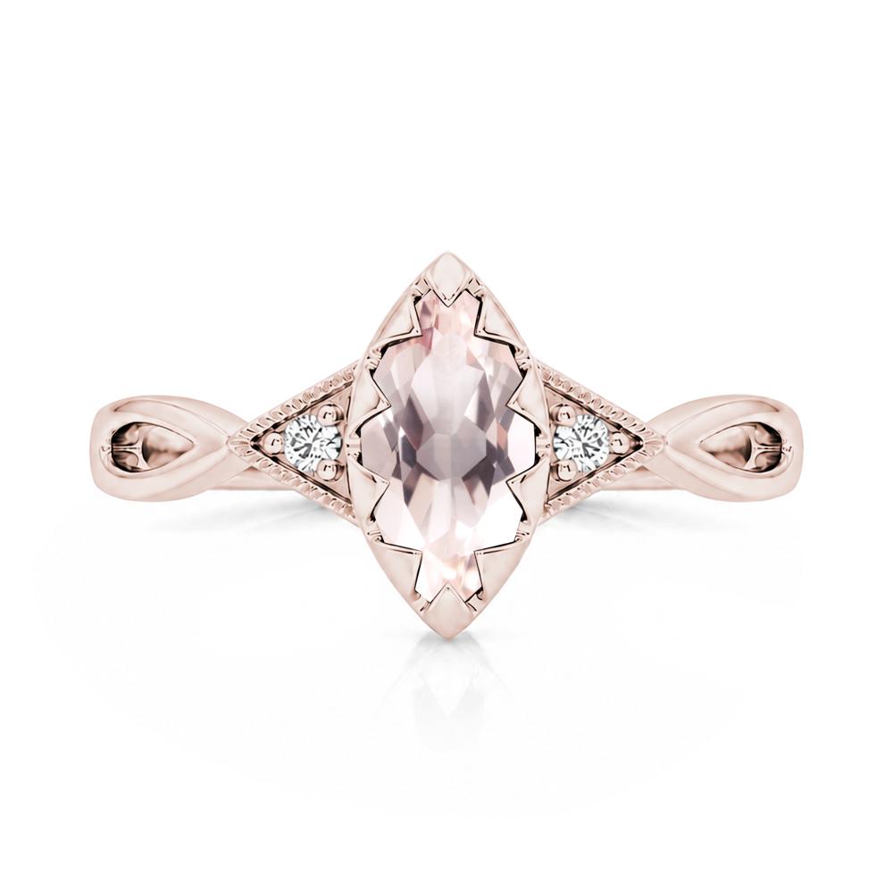 Sawtooth Prong Marquise Cut London Blue Topaz Ring - LUO Jewelry #gemstone_Morganite