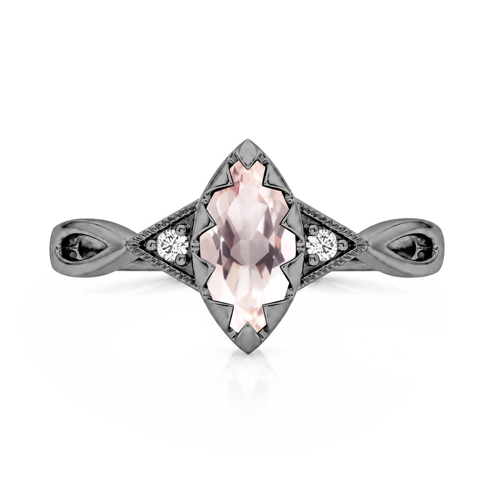 Sawtooth Prong Marquise Cut London Blue Topaz Ring - LUO Jewelry #gemstone_Morganite