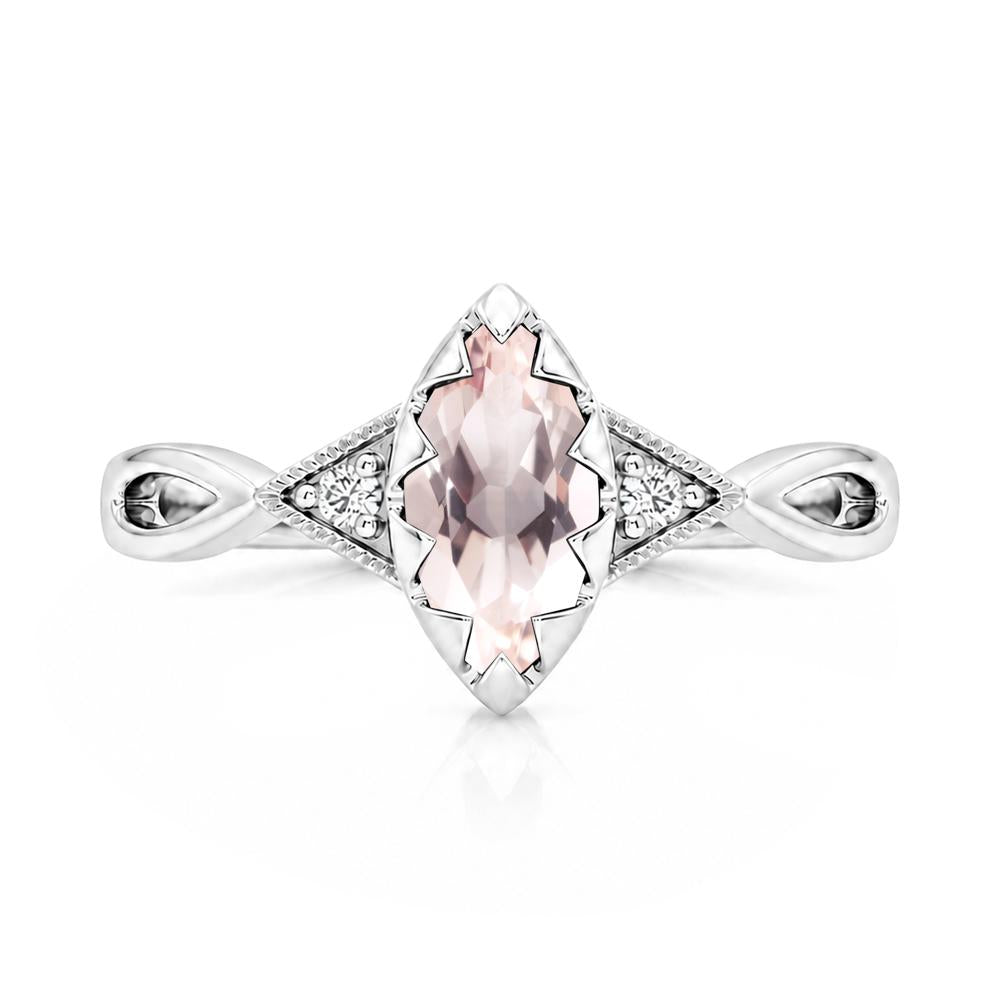 Sawtooth Prong Marquise Cut London Blue Topaz Ring - LUO Jewelry #gemstone_Morganite