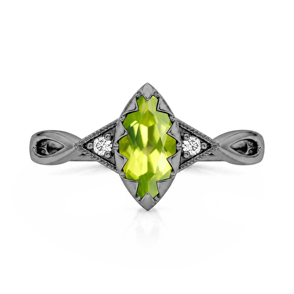 Sawtooth Prong Marquise Cut London Blue Topaz Ring - LUO Jewelry #gemstone_Peridot