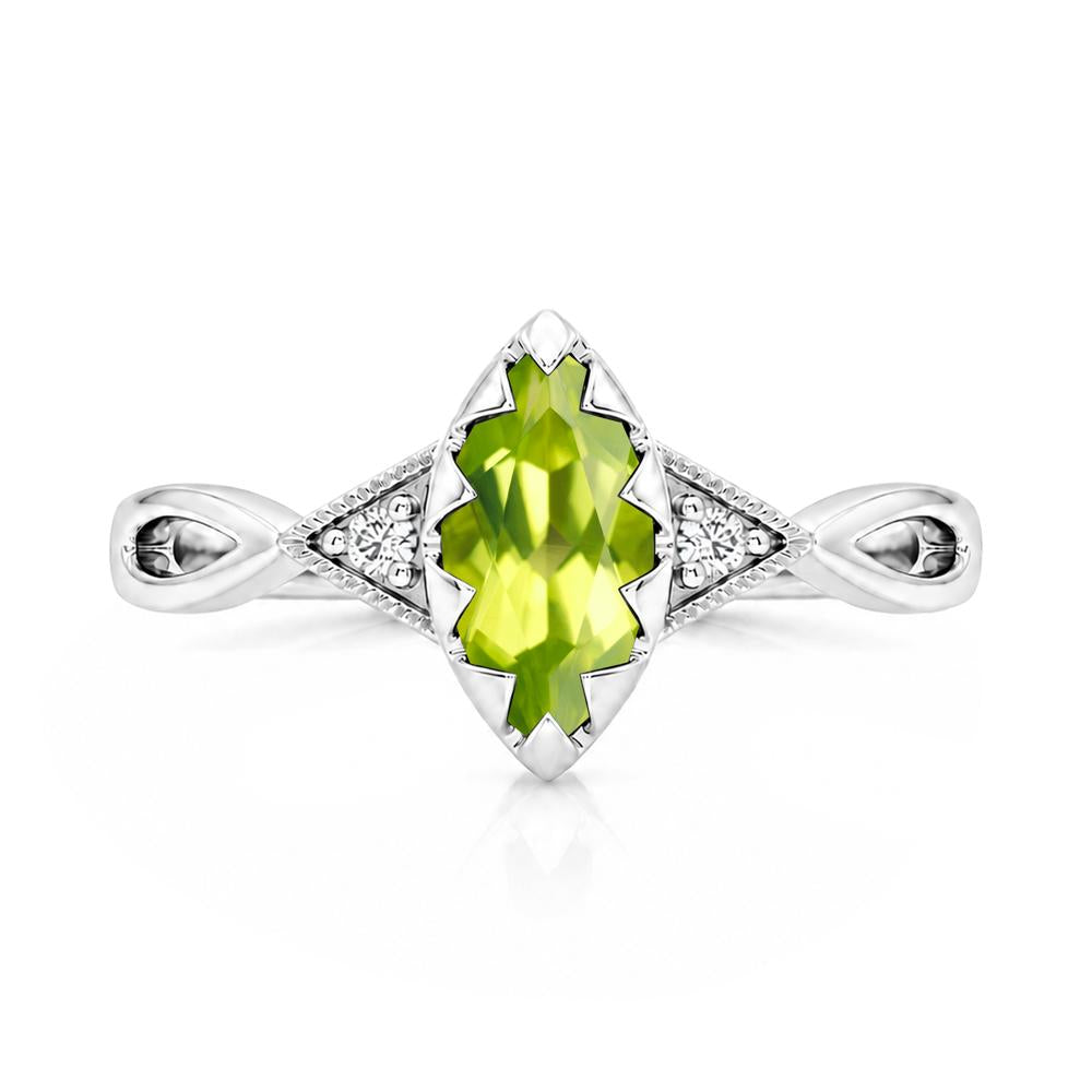 Sawtooth Prong Marquise Cut London Blue Topaz Ring - LUO Jewelry #gemstone_Peridot