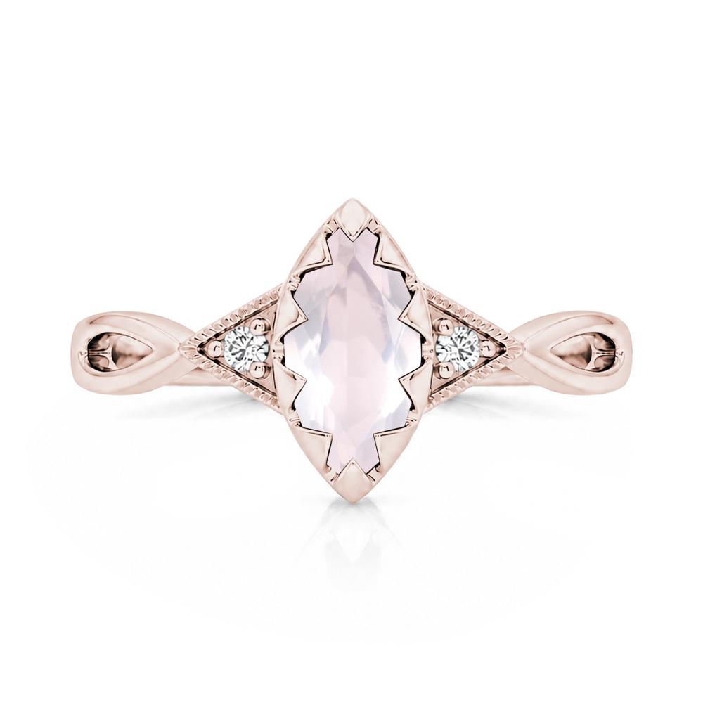 Sawtooth Prong Marquise Cut London Blue Topaz Ring - LUO Jewelry #gemstone_Rose Quartz