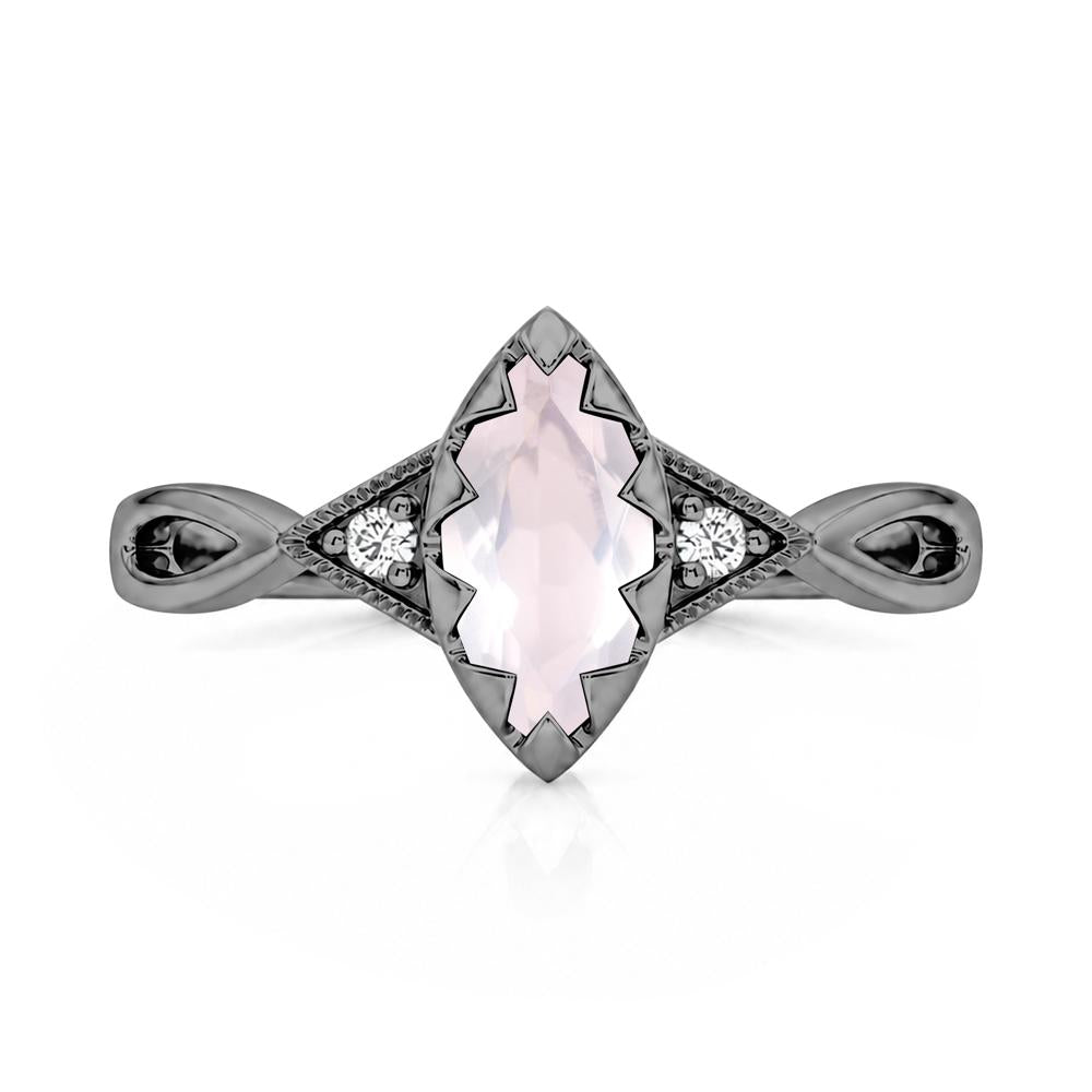 Sawtooth Prong Marquise Cut London Blue Topaz Ring - LUO Jewelry #gemstone_Rose Quartz