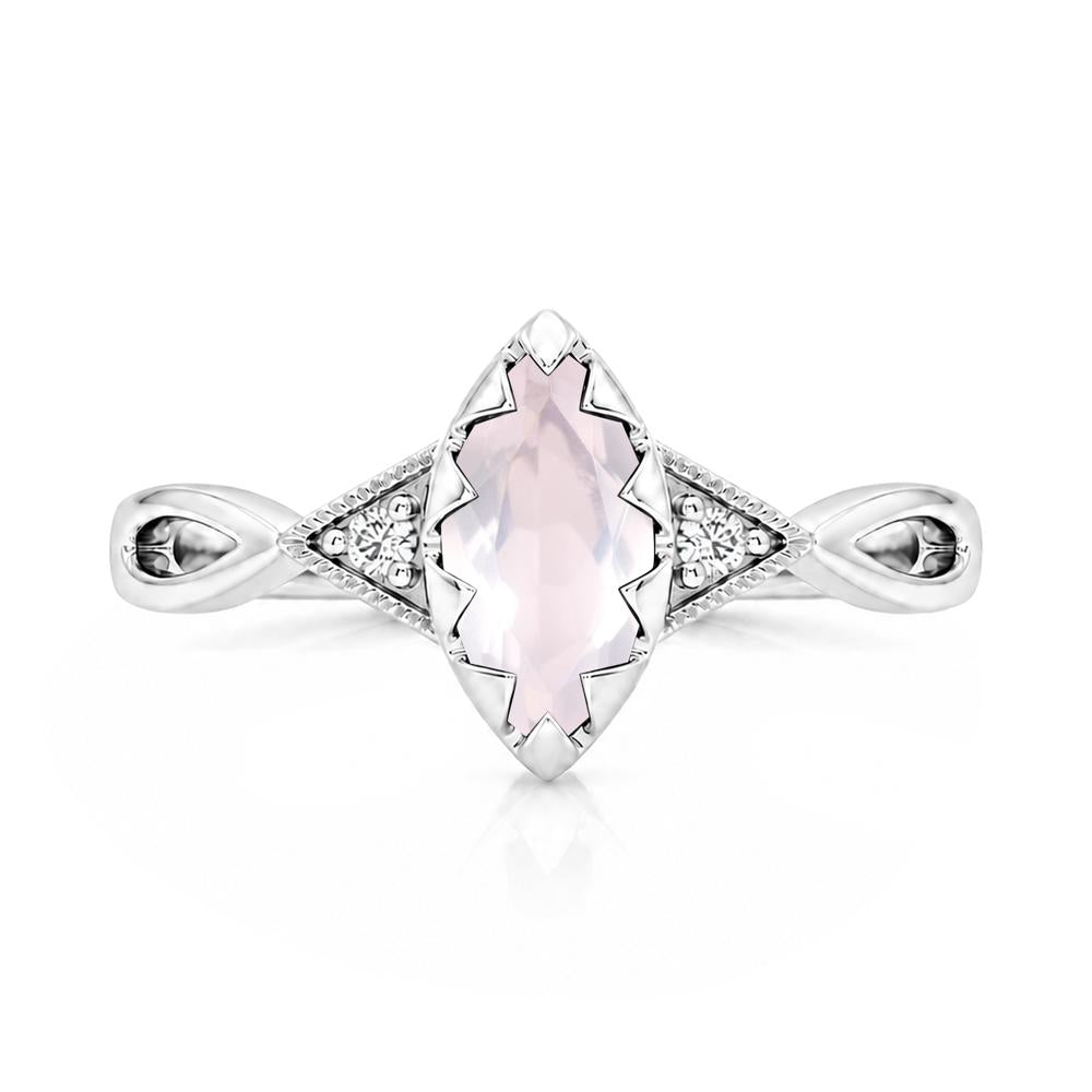 Sawtooth Prong Marquise Cut London Blue Topaz Ring - LUO Jewelry #gemstone_Rose Quartz