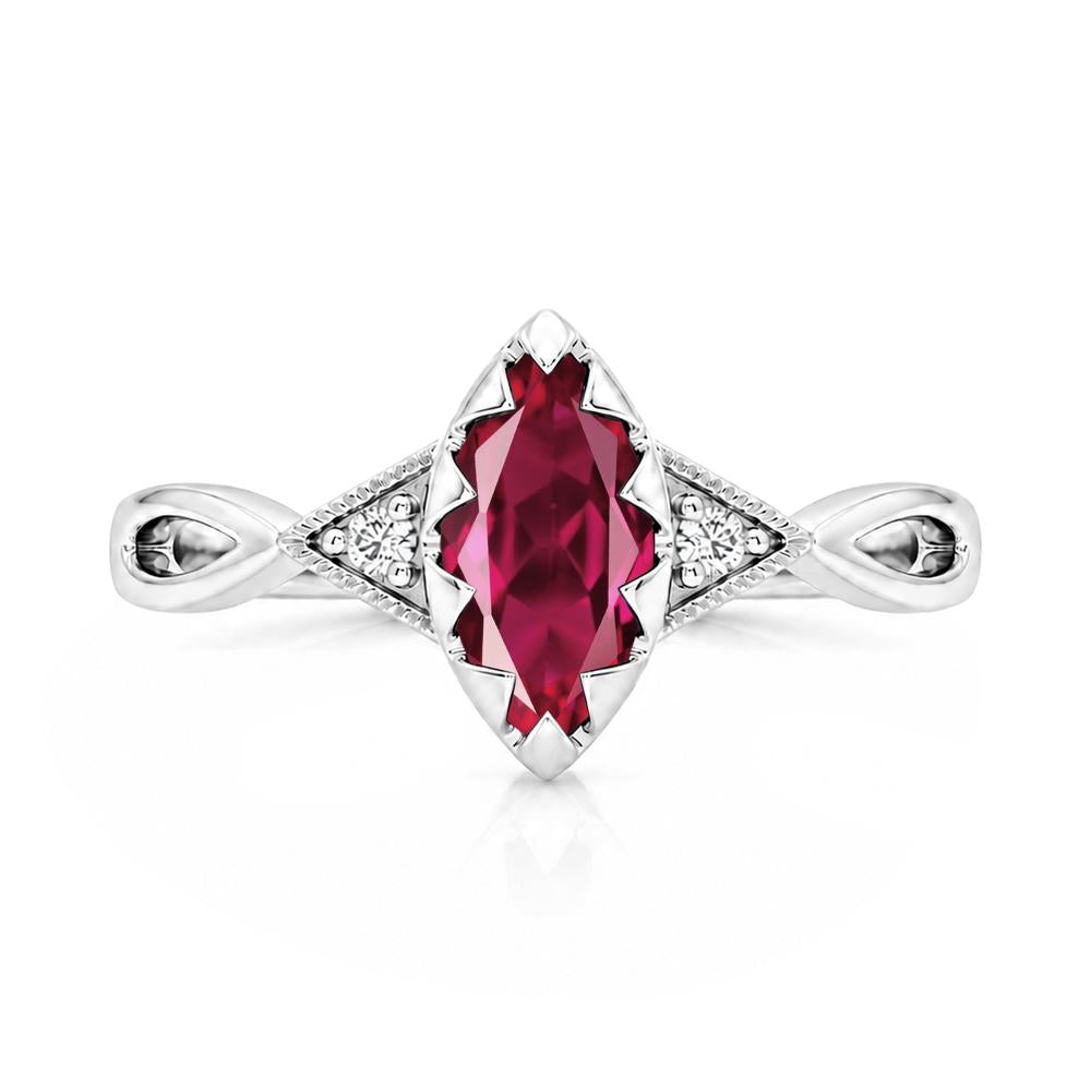 Sawtooth Prong Marquise Cut London Blue Topaz Ring - LUO Jewelry #gemstone_Ruby