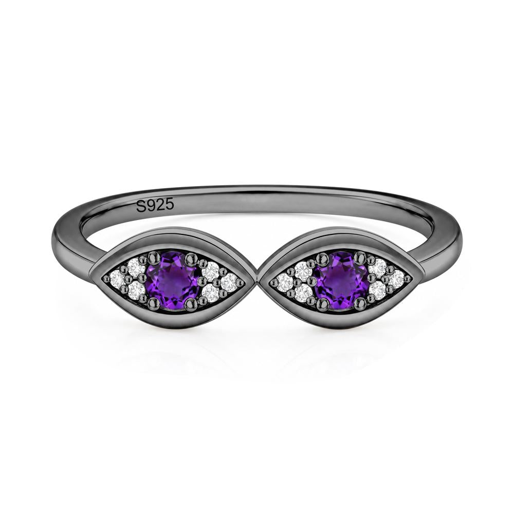 Lucky Emerald Evil Eye Ring - LUO Jewelry #gemstone_Amethyst