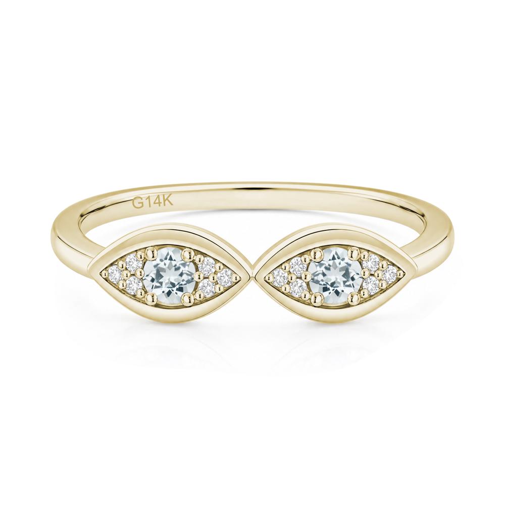 Lucky Emerald Evil Eye Ring - LUO Jewelry #gemstone_Aquamarine