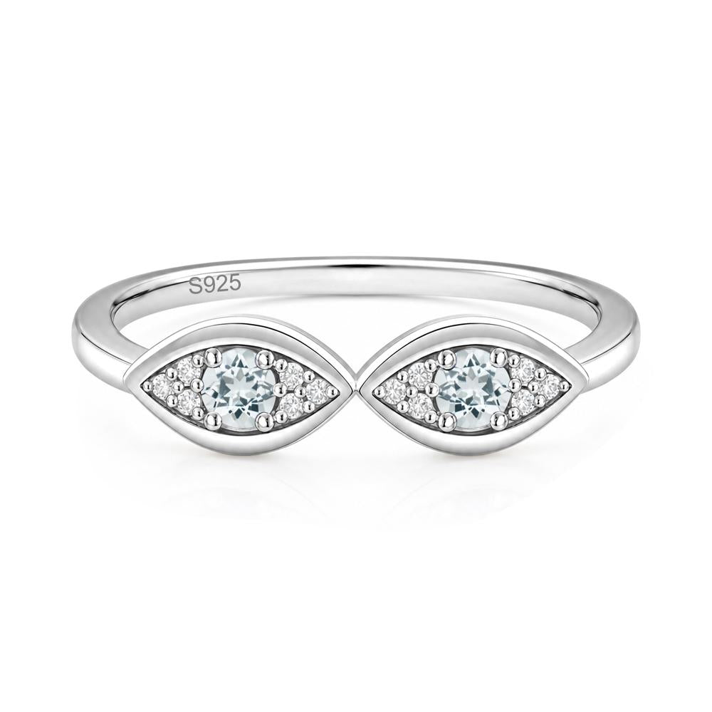 Lucky Emerald Evil Eye Ring - LUO Jewelry #gemstone_Aquamarine