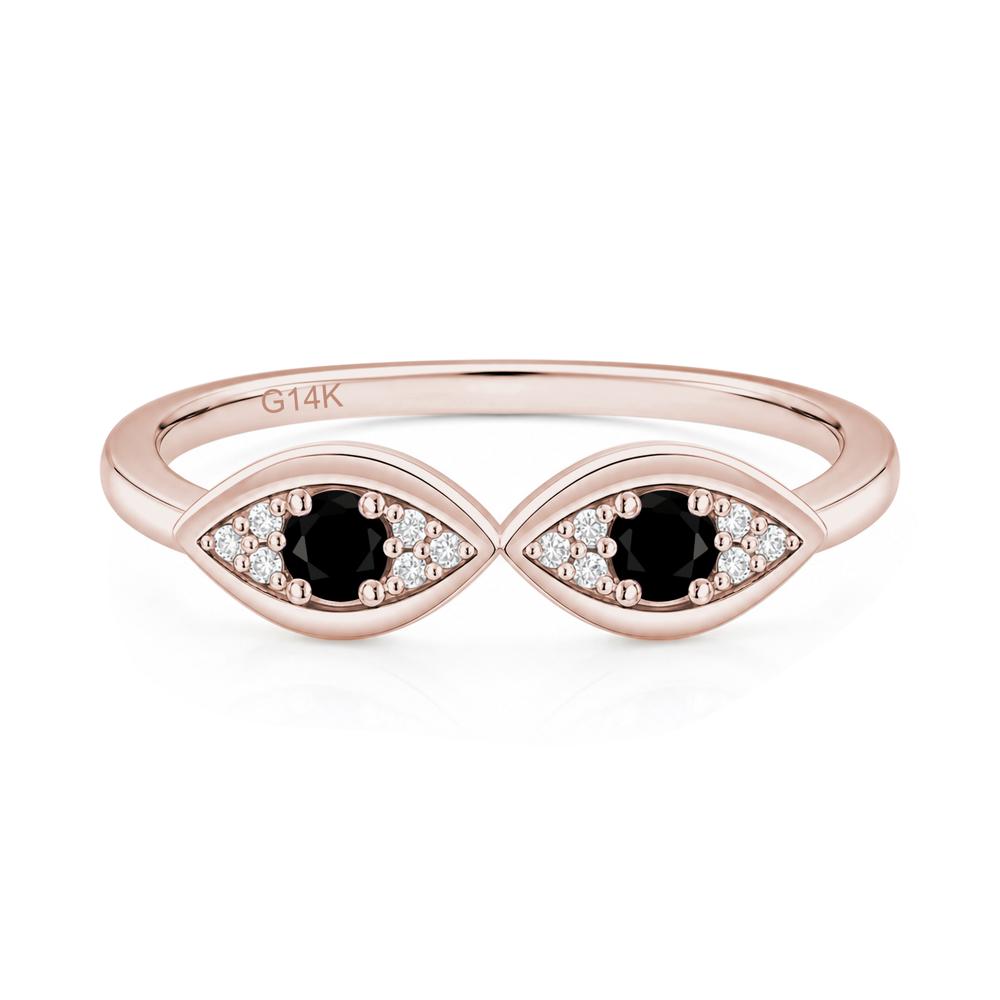 Lucky Emerald Evil Eye Ring - LUO Jewelry #gemstone_Black Spinel