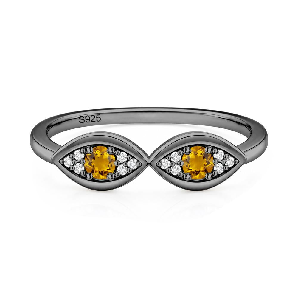 Lucky Emerald Evil Eye Ring - LUO Jewelry #gemstone_Citrine