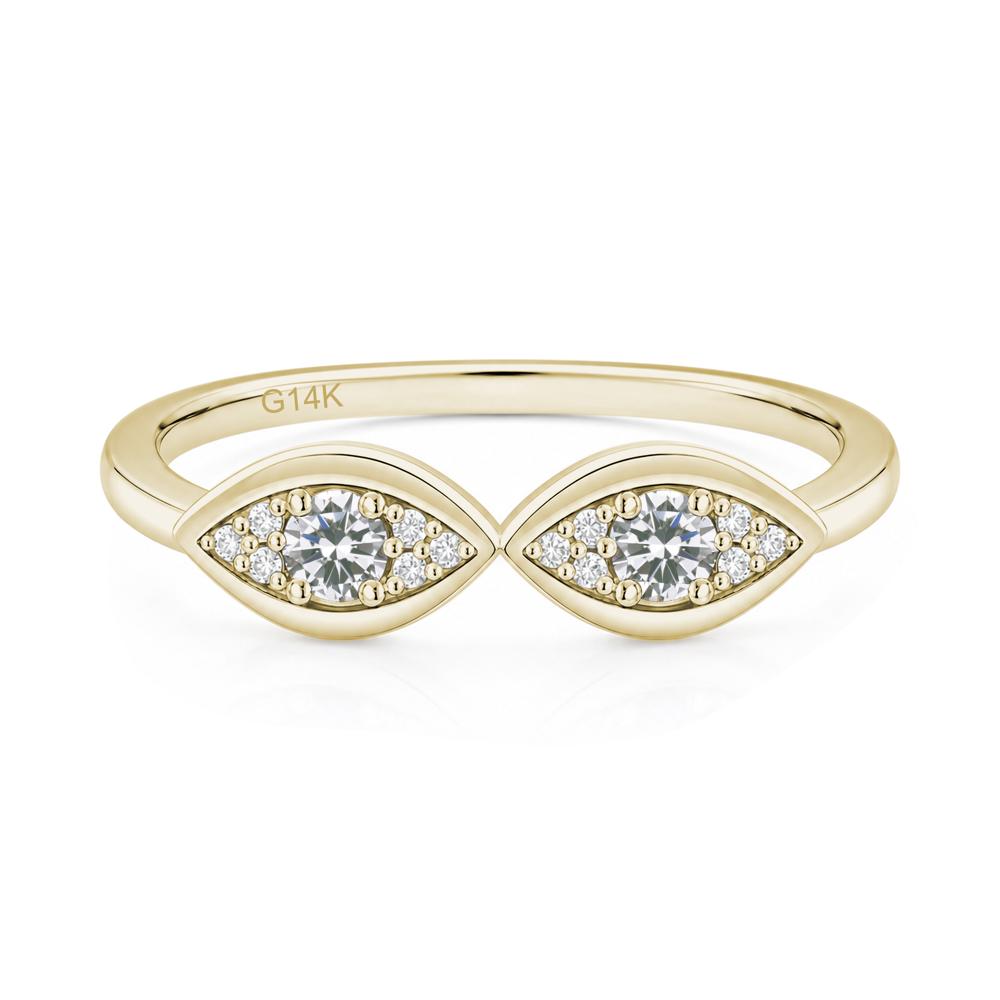 Lucky Emerald Evil Eye Ring - LUO Jewelry #gemstone_Cubic Zirconia