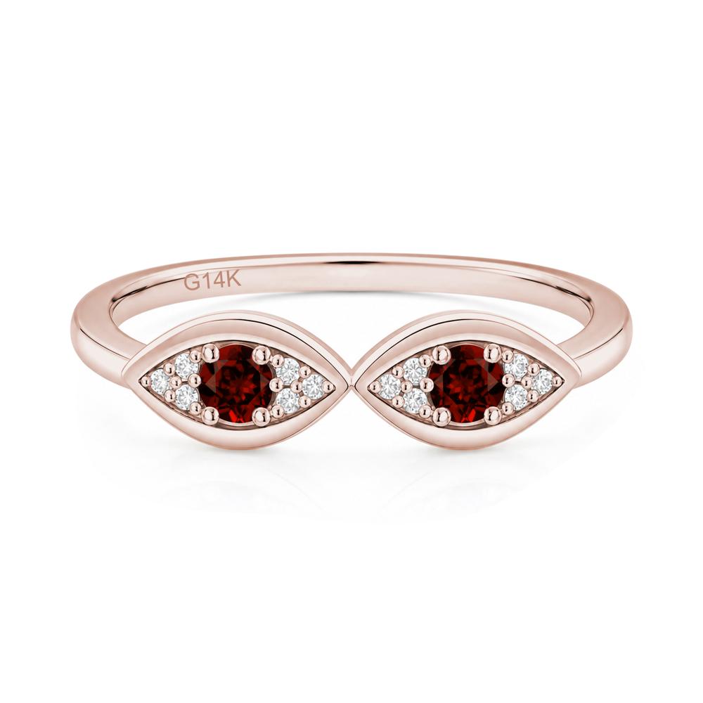 Lucky Emerald Evil Eye Ring - LUO Jewelry #gemstone_Garnet