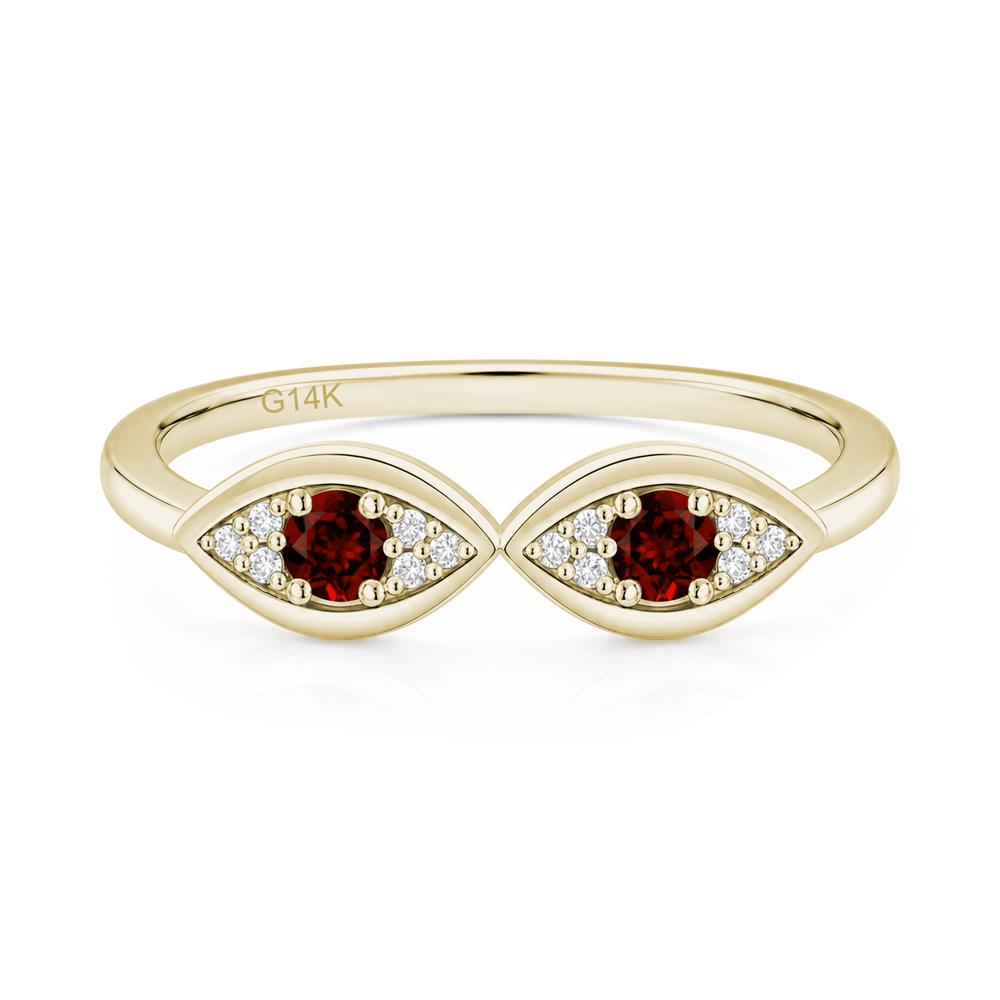 Lucky Emerald Evil Eye Ring - LUO Jewelry #gemstone_Garnet