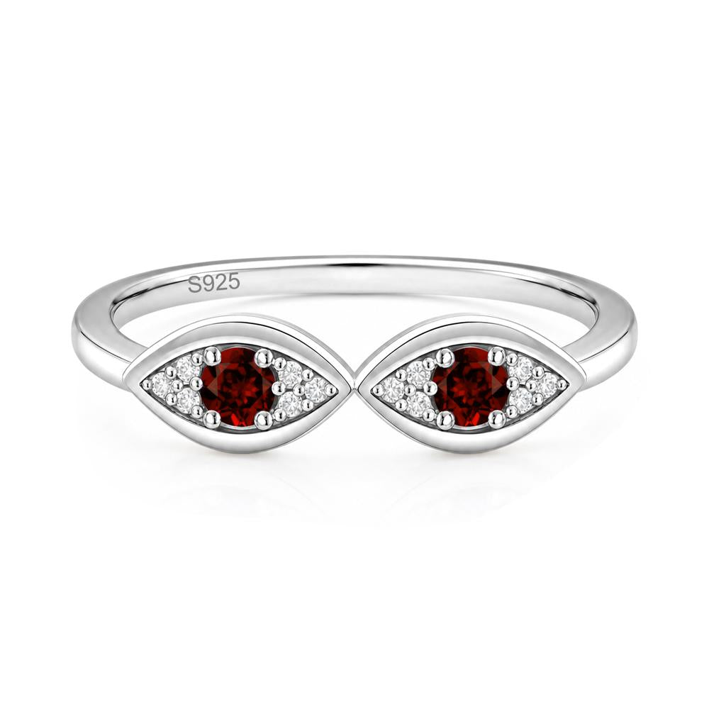 Lucky Emerald Evil Eye Ring - LUO Jewelry #gemstone_Garnet