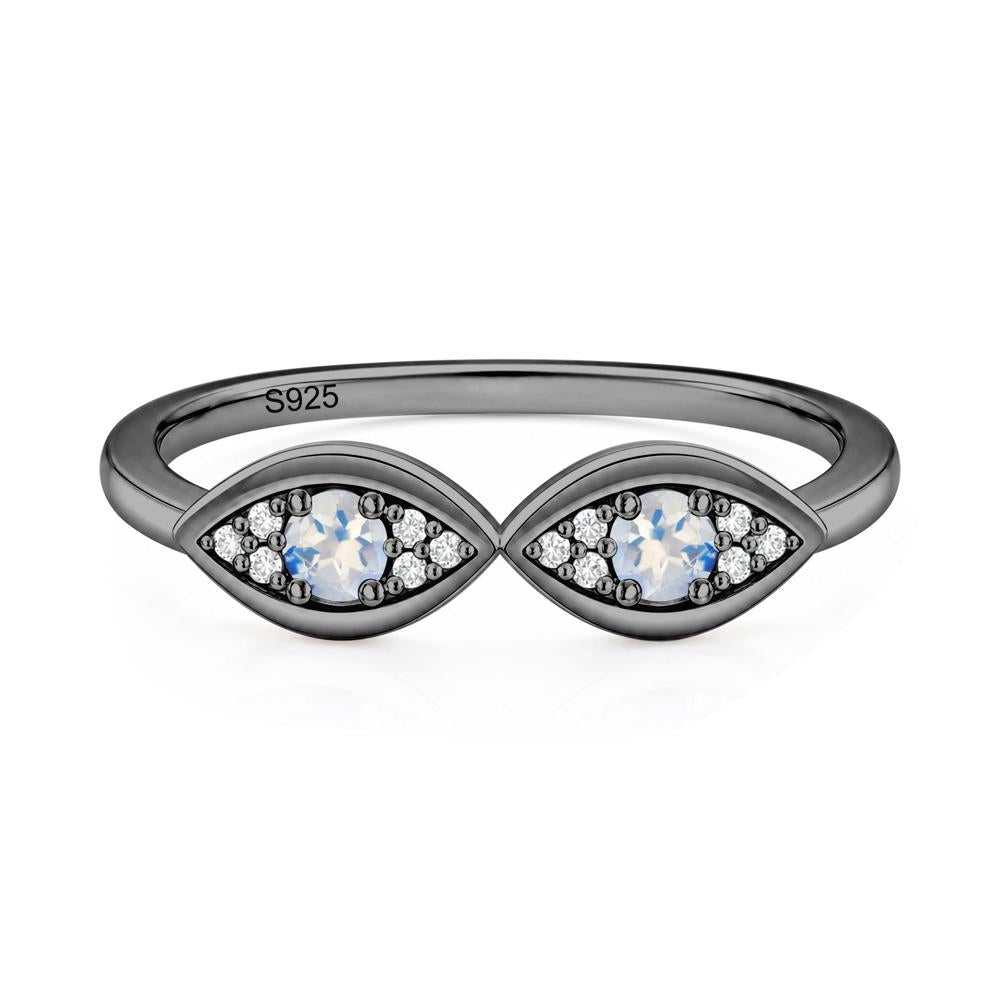 Lucky Emerald Evil Eye Ring - LUO Jewelry #gemstone_Moonstone