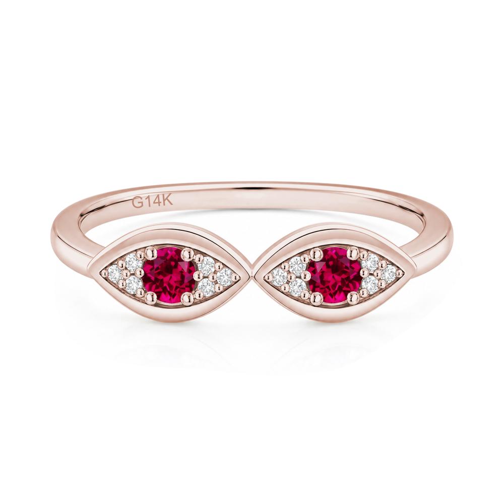 Lucky Emerald Evil Eye Ring - LUO Jewelry #gemstone_Ruby