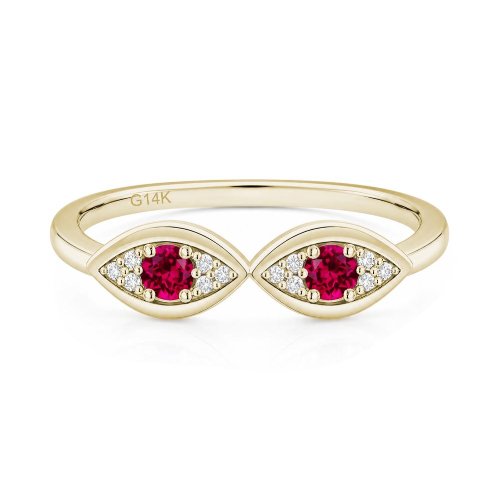 Lucky Emerald Evil Eye Ring - LUO Jewelry #gemstone_Ruby