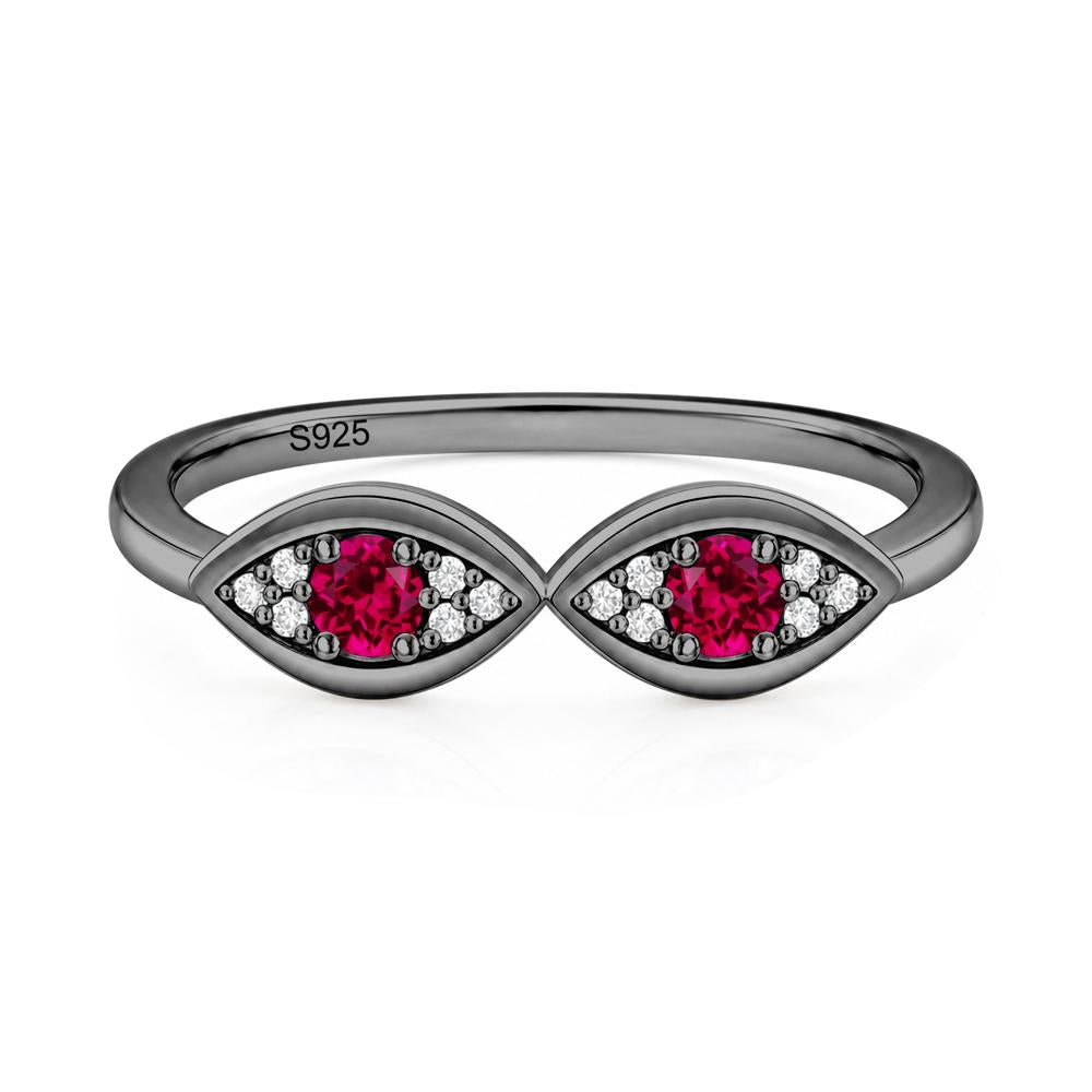 Lucky Emerald Evil Eye Ring - LUO Jewelry #gemstone_Ruby