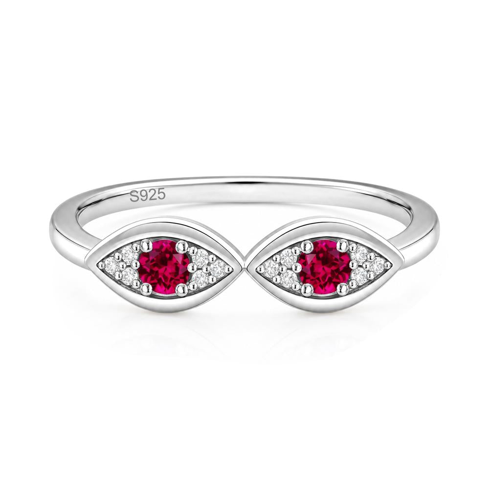 Lucky Emerald Evil Eye Ring - LUO Jewelry #gemstone_Ruby