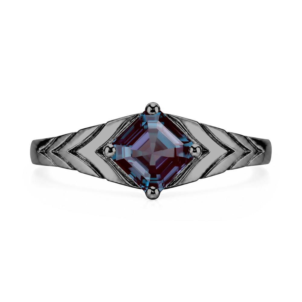 Kite Set Princess Cut Sapphire Statement Ring - LUO Jewelry #gemstone_Alexandrite