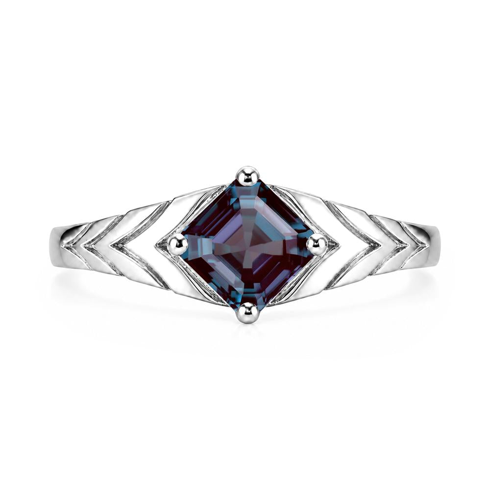 Kite Set Princess Cut Sapphire Statement Ring - LUO Jewelry #gemstone_Alexandrite