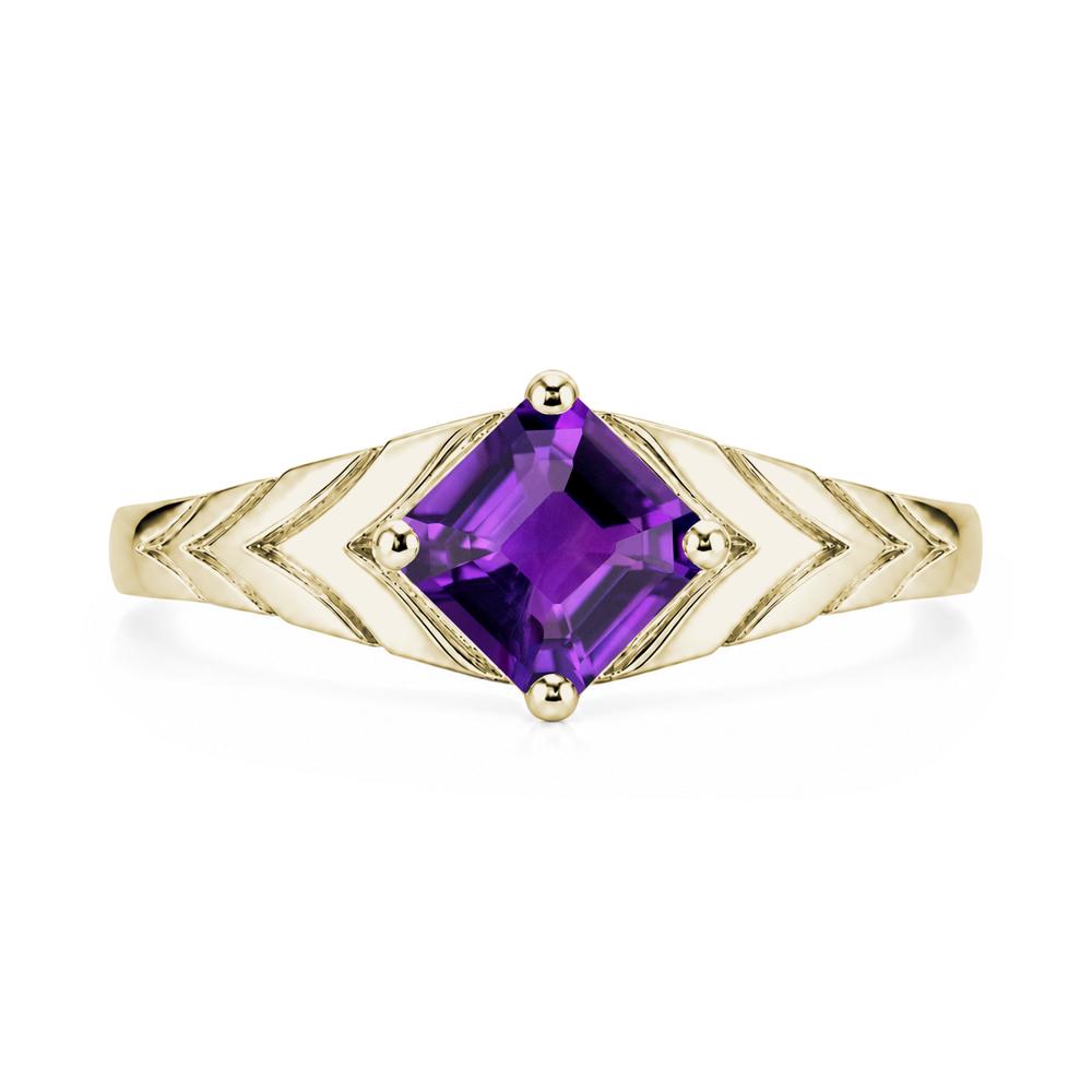 Kite Set Princess Cut Sapphire Statement Ring - LUO Jewelry #gemstone_Amethyst