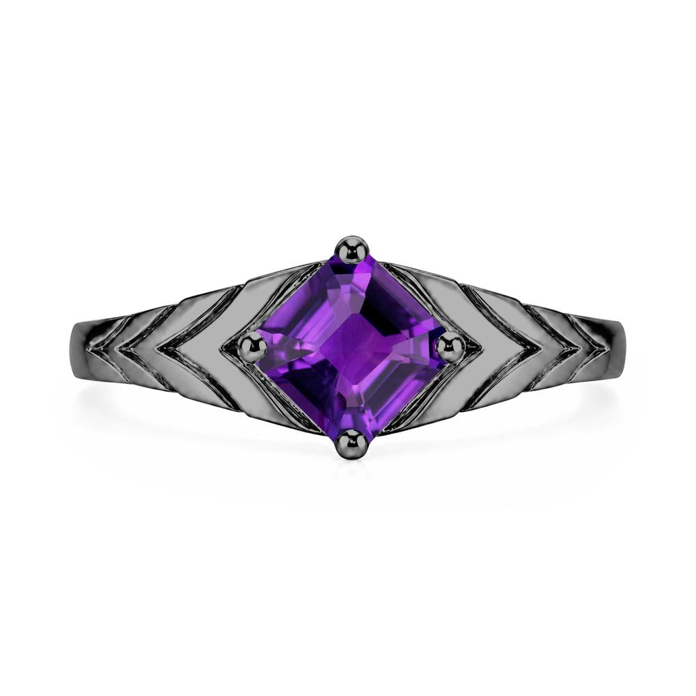 Kite Set Princess Cut Sapphire Statement Ring - LUO Jewelry #gemstone_Amethyst