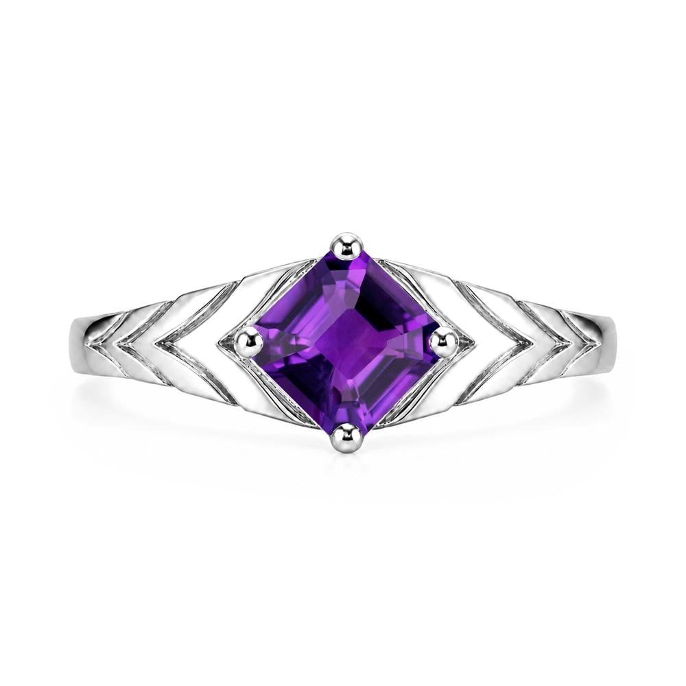 Kite Set Princess Cut Sapphire Statement Ring - LUO Jewelry #gemstone_Amethyst