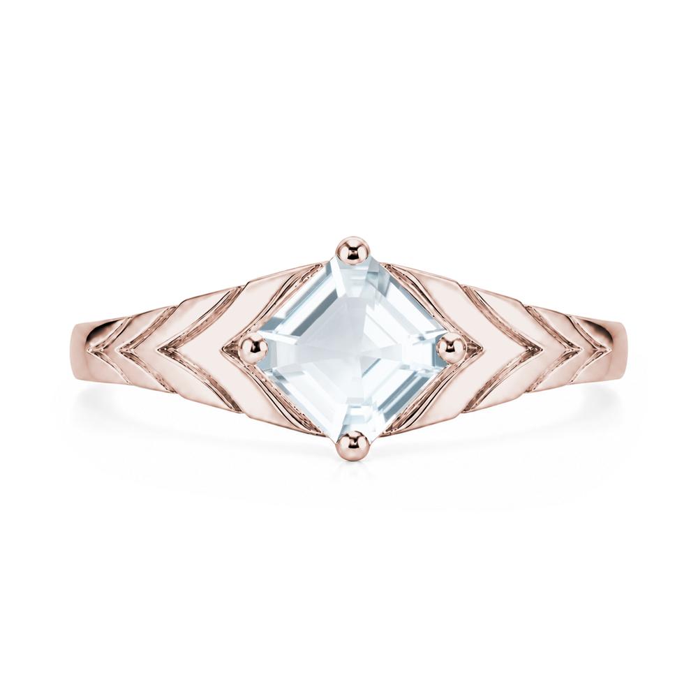 Kite Set Princess Cut Sapphire Statement Ring - LUO Jewelry #gemstone_Aquamarine