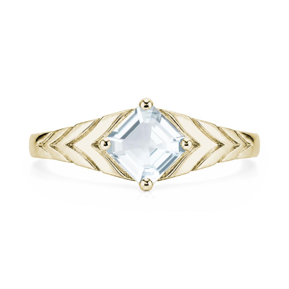 Kite Set Princess Cut Sapphire Statement Ring - LUO Jewelry #gemstone_Aquamarine