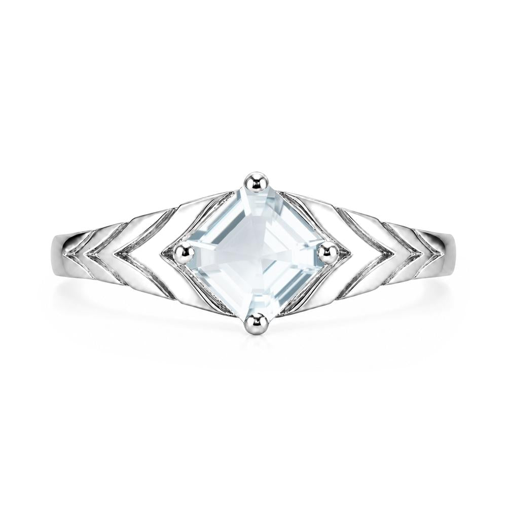 Kite Set Princess Cut Sapphire Statement Ring - LUO Jewelry #gemstone_Aquamarine