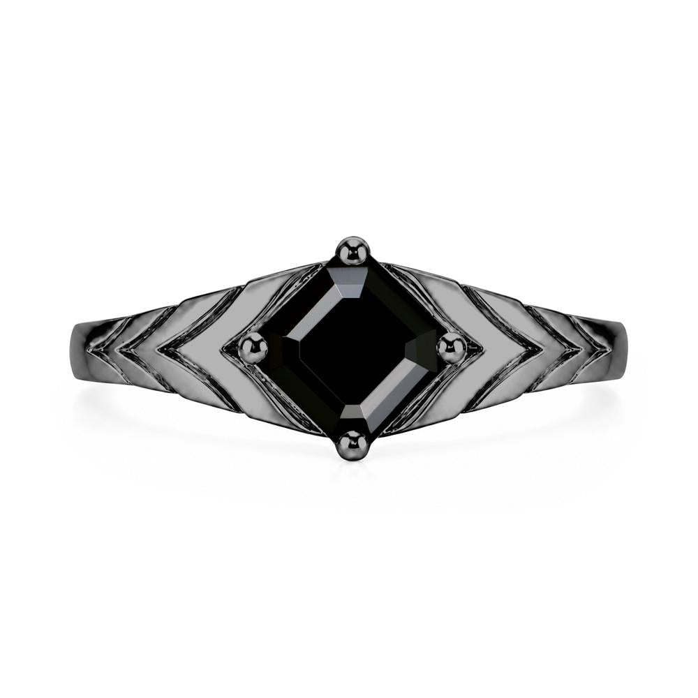 Kite Set Princess Cut Sapphire Statement Ring - LUO Jewelry #gemstone_Black Spinel