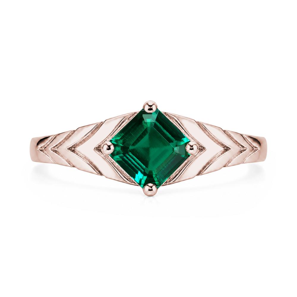 Kite Set Princess Cut Sapphire Statement Ring - LUO Jewelry #gemstone_Emerald