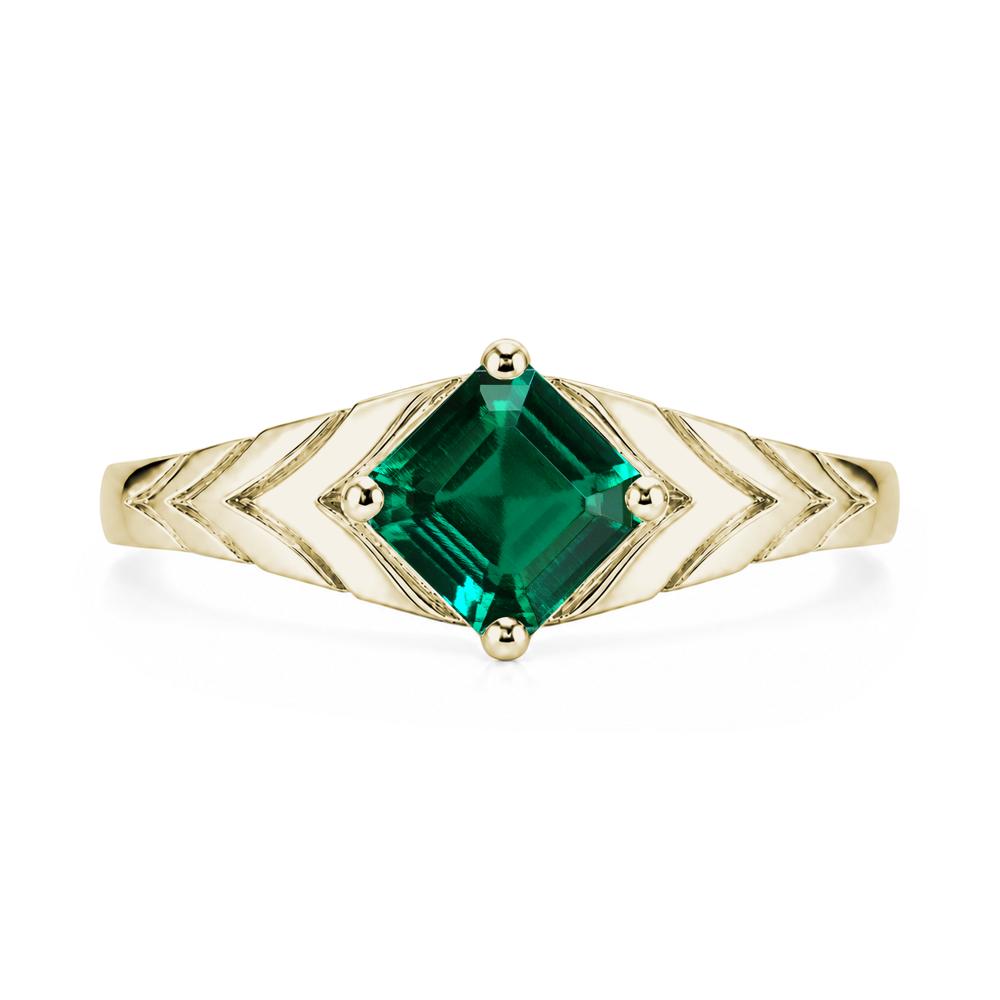 Kite Set Princess Cut Sapphire Statement Ring - LUO Jewelry #gemstone_Emerald