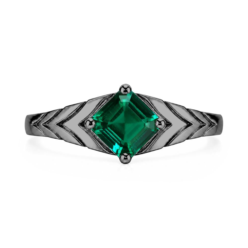 Kite Set Princess Cut Sapphire Statement Ring - LUO Jewelry #gemstone_Emerald