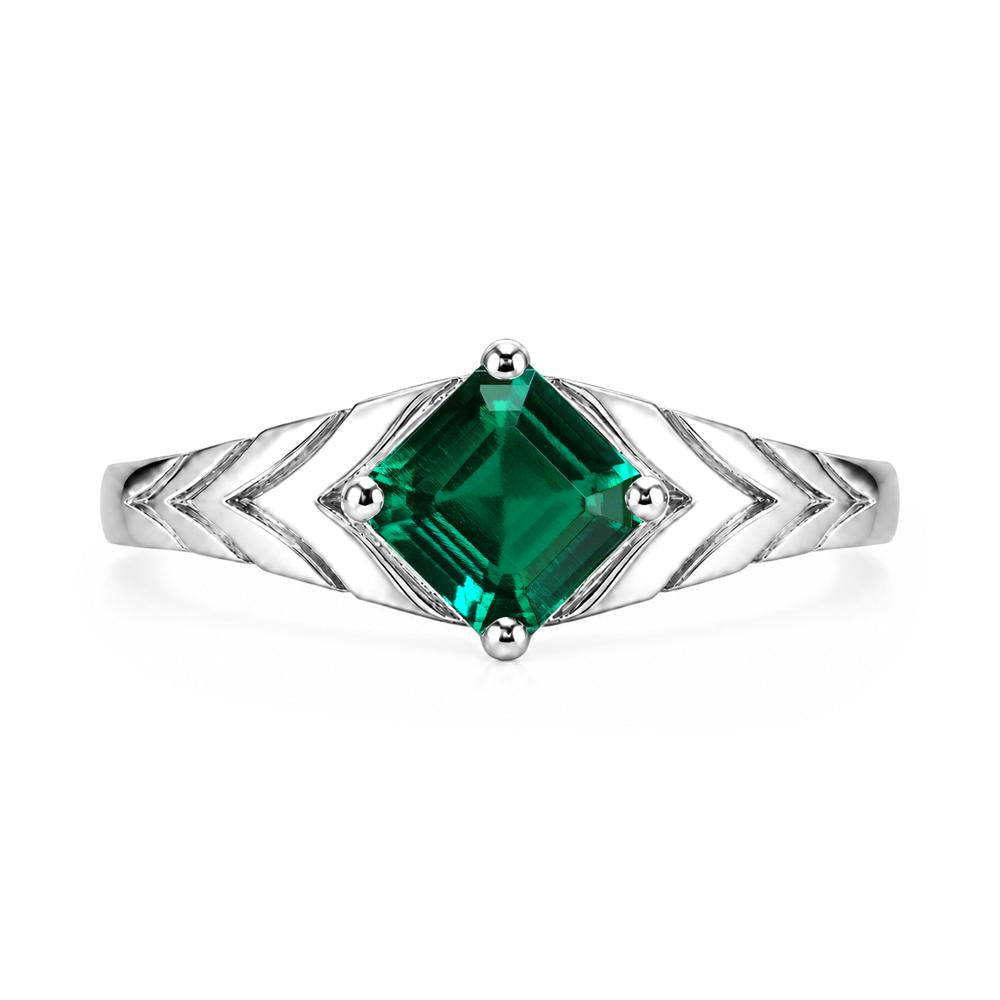 Kite Set Princess Cut Sapphire Statement Ring - LUO Jewelry #gemstone_Emerald