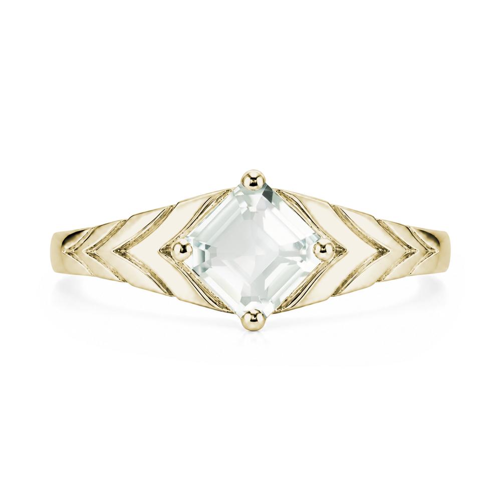 Kite Set Princess Cut Sapphire Statement Ring - LUO Jewelry #gemstone_Green Amethyst