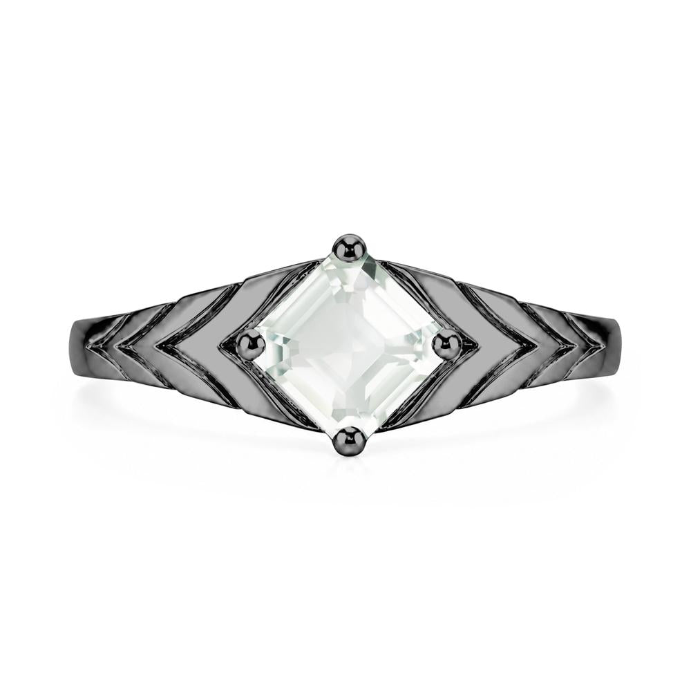 Kite Set Princess Cut Sapphire Statement Ring - LUO Jewelry #gemstone_Green Amethyst