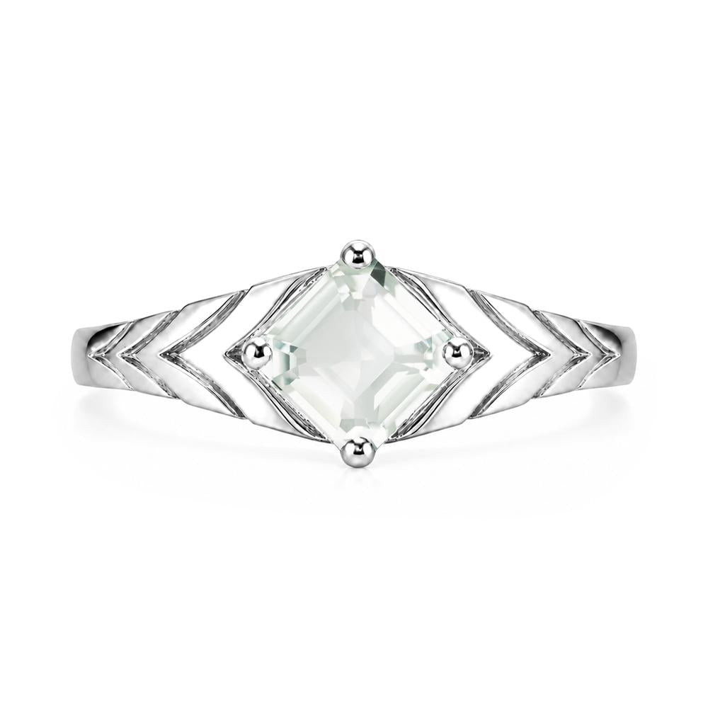 Kite Set Princess Cut Sapphire Statement Ring - LUO Jewelry #gemstone_Green Amethyst