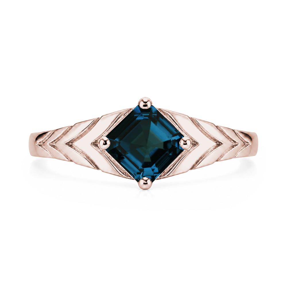 Kite Set Princess Cut Sapphire Statement Ring - LUO Jewelry #gemstone_London Blue Topaz