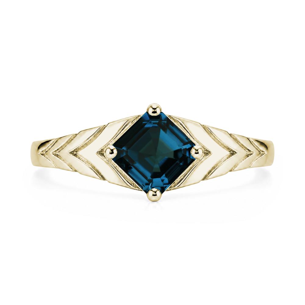 Kite Set Princess Cut Sapphire Statement Ring - LUO Jewelry #gemstone_London Blue Topaz