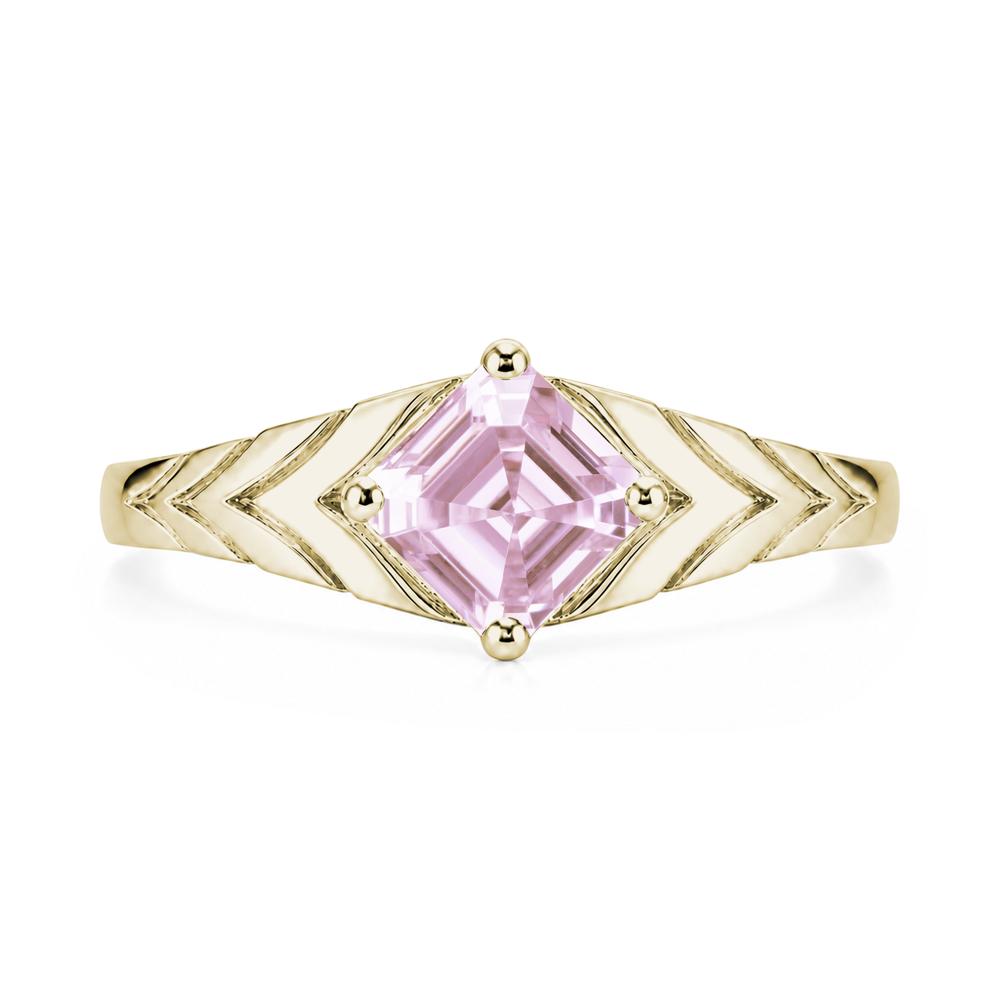 Kite Set Princess Cut Sapphire Statement Ring - LUO Jewelry #gemstone_Pink Cubic Zirconia
