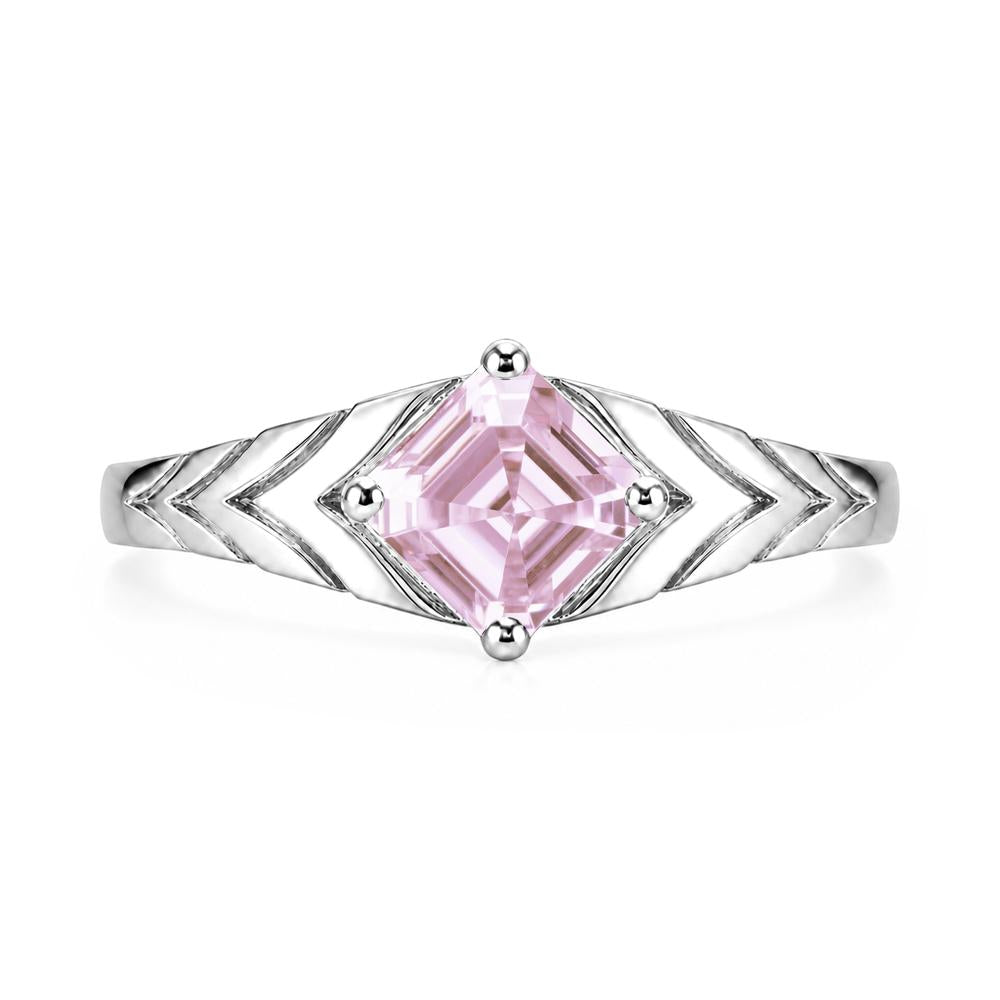 Kite Set Princess Cut Sapphire Statement Ring - LUO Jewelry #gemstone_Pink Cubic Zirconia