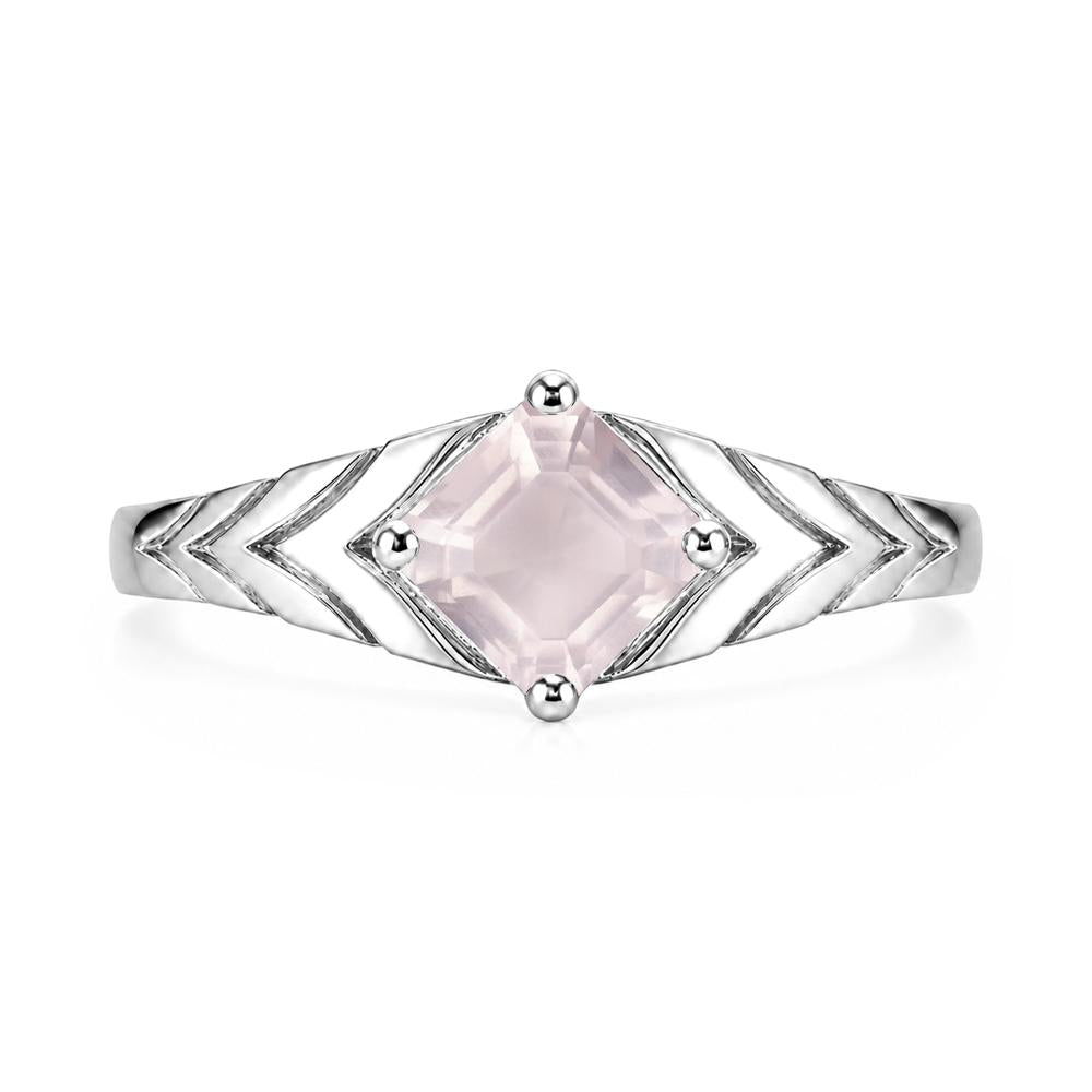 Kite Set Princess Cut Sapphire Statement Ring - LUO Jewelry #gemstone_Rose Quartz