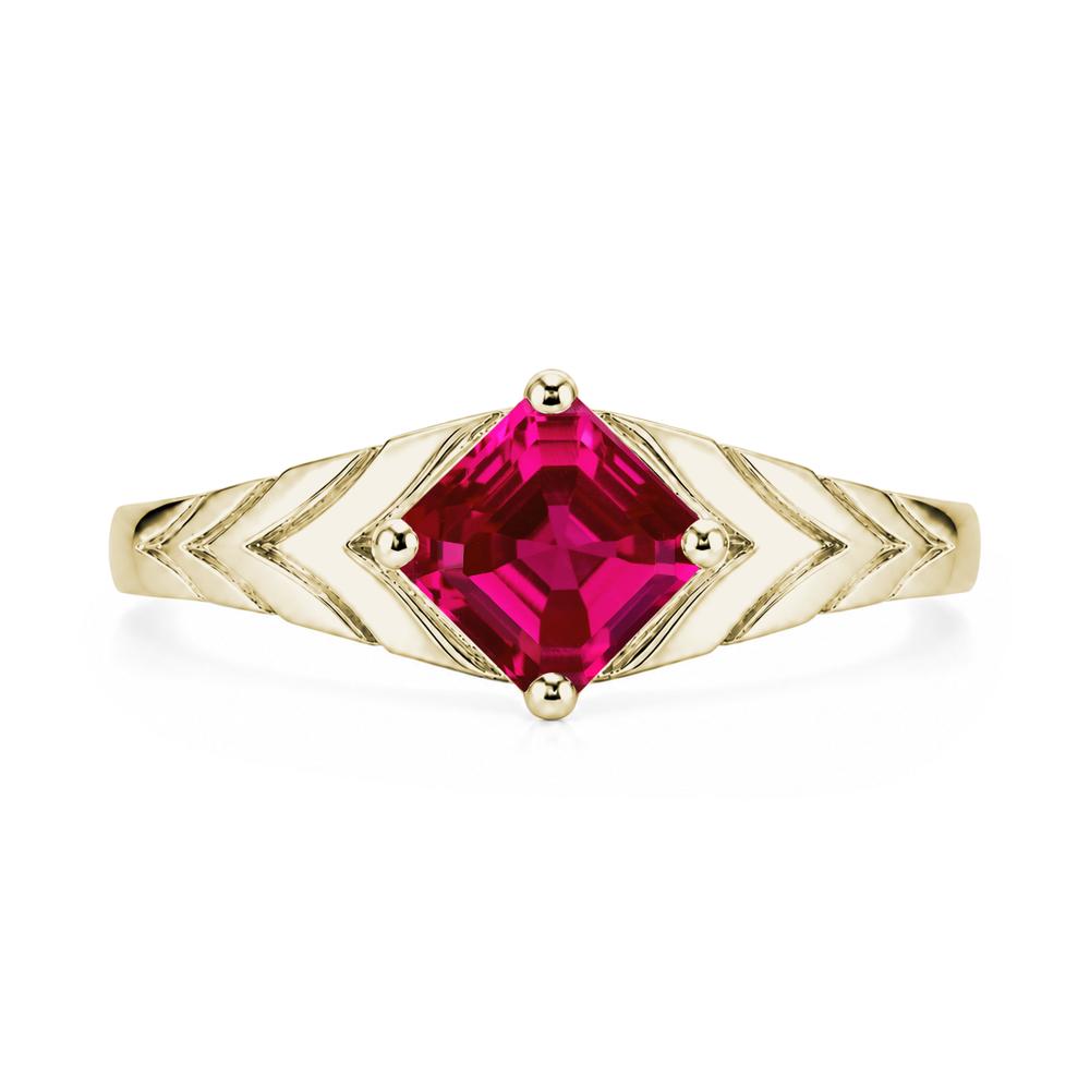 Kite Set Princess Cut Sapphire Statement Ring - LUO Jewelry #gemstone_Ruby