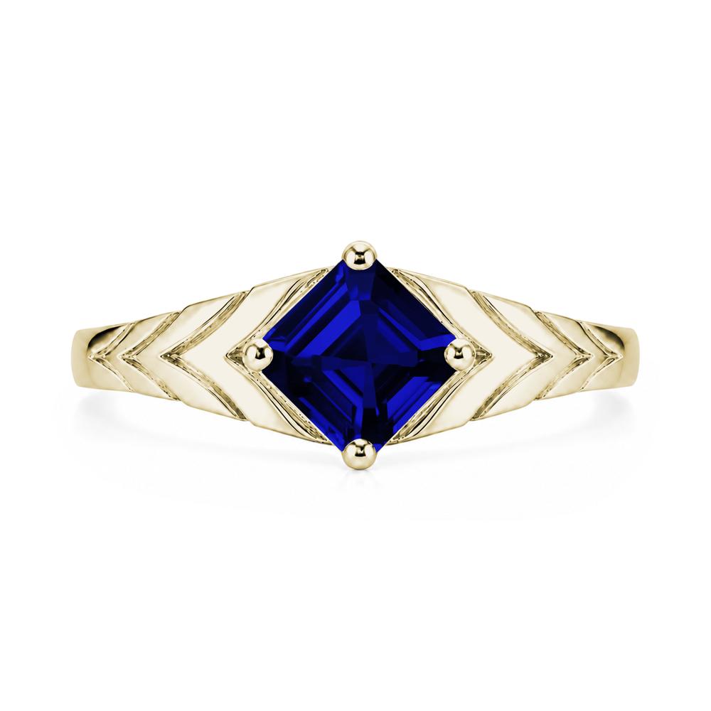 Kite Set Princess Cut Sapphire Statement Ring - LUO Jewelry #gemstone_Sapphire