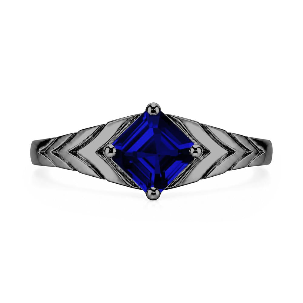 Kite Set Princess Cut Sapphire Statement Ring - LUO Jewelry #gemstone_Sapphire